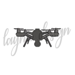 Puede incluir: Un dron negro con cuatro hélices y una cámara en la parte inferior.