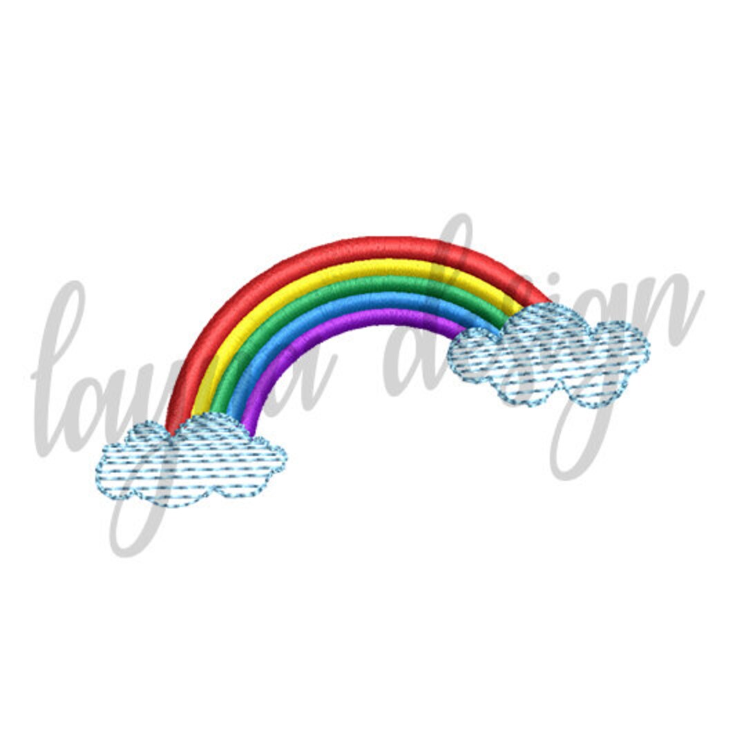 5 Sizes Rainbow Design - Machine Embroidery Design File / Digital File ...