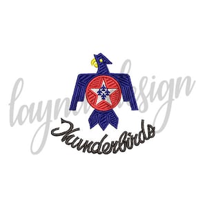 2 Sizes Thunderbirds - Machine Embroidery Design File