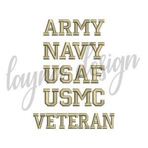 4 Sizes Military Designs - Machine Embroidery Design File