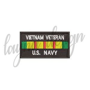 3 Sizes US Navy Vietnam Veteran - Machine Embroidery Design File