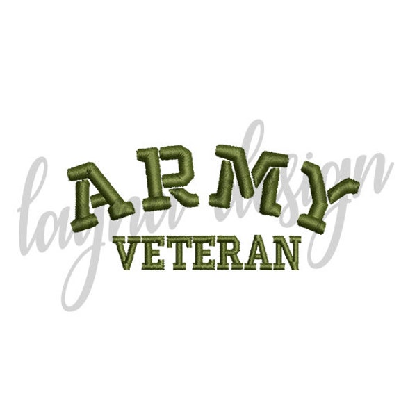 4 Sizes Army Veteran Design - Machine Embroidery Design File