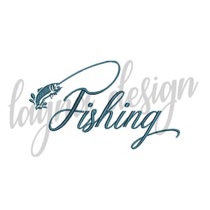 3 Sizes Fly Fishing Design - Machine Embroidery Design File