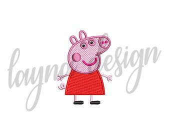 2 Sizes Peppa Pig - Machine Embroidery Design File
