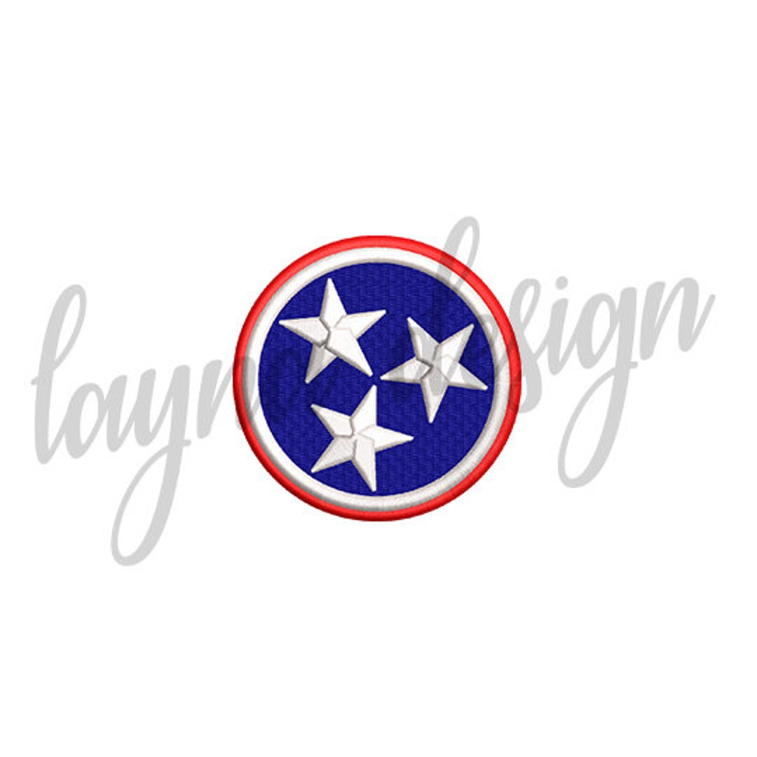 5 Sizes Tennessee Tri Star Symbol Machine Embroidery Design File Etsy