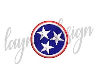 5 Sizes Tennessee Tri Star Symbol - Machine Embroidery Design File