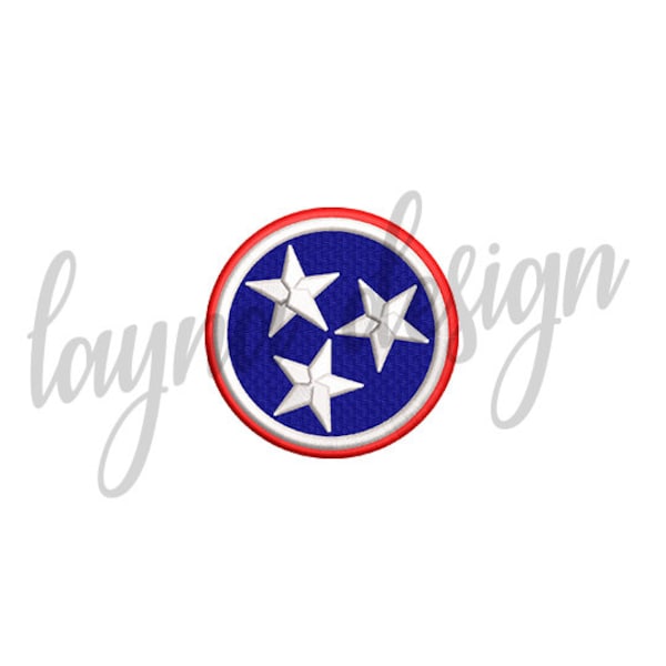 5 Sizes Tennessee Tri Star Symbol - Machine Embroidery Design File