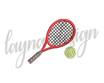 3 Sizes Tennis Racket and Ball - Machine Embroidery Design File / Digital File
