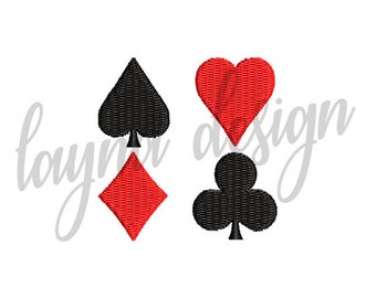 3 Sizes Poker Card Symbol - Machine Embroidery Design File