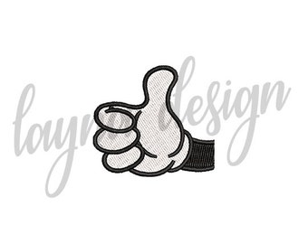 Diseño de pulgares arriba en 5 tamaños - Archivo de diseño de bordado a máquina / Archivo digital