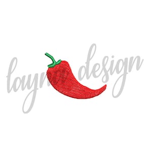 5 Tailles Chili Pepper Design - Machine Embroidery Design File