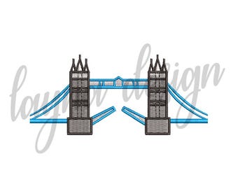 4 Sizes Tower bridge Design - Machine Embroidery Design File / Digital File