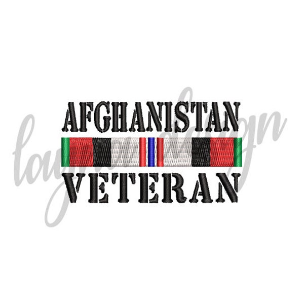 4 Sizes Afghanistan Veteran Ribbon - Machine Embroidery Design File