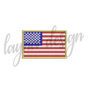 5 Sizes USA Flag - Machine Embroidery Design File
