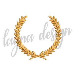 5 Sizes Laurel Branch Wreath Frame Design - Machine Embroidery Design File