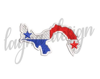 5 Sizes Panama Flag Map - Machine Embroidery Design File / Digital File