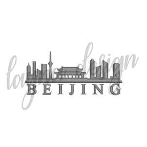 4 Sizes Beijing Sky Line - Machine Embroidery Design File