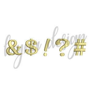 3 Sizes Punctuation Design 5 Set - Machine Embroidery Design File