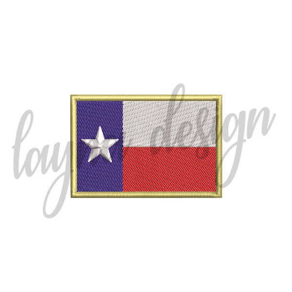 Drapeau du Texas 4 tailles - fichier de conception de broderie Machine