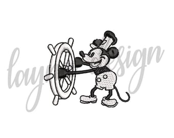 3 Sizes Steamboat Willie Design - Machine Embroidery Design File / Digital File