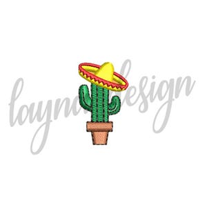 5 Größen Sombrero Kaktus Design - Maschinenstickerei Datei / Digitale Datei