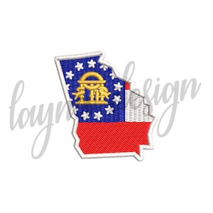 3 Sizes Georgia Flag Map - Machine Embroidery Design File