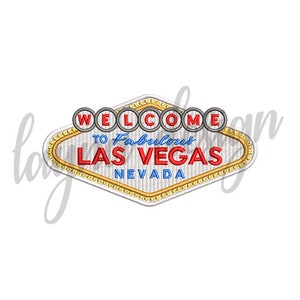 Signo de Las Vegas de 4 tamaños - Archivo de diseño de bordado de máquina