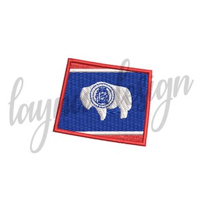 3 Sizes Wyoming Flag Map - Machine Embroidery Design File