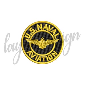 2 Sizes US Navy Aviation Logo - Machine Embroidery Design File