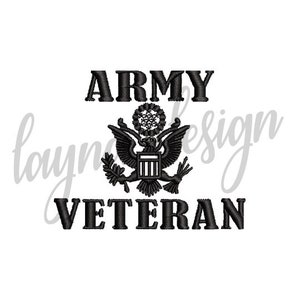 3 Sizes Army Veteran - Machine Embroidery Design File
