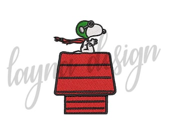 4 Sizes Snoopy Flying Ace - Machine Embroidery Design File / Digital File