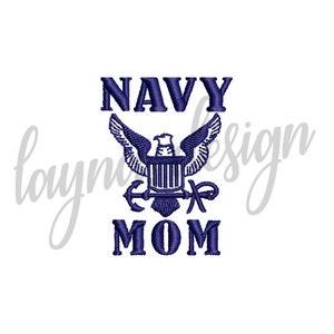 3 Sizes Navy Mom Design - Machine Embroidery Design File