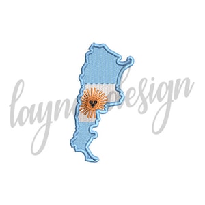 2 maten Argentinië vlag kaart - Machine borduurwerk ontwerpbestand