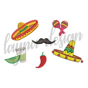 6 Set of Cinco de Mayo Design - Machine Embroidery Design File