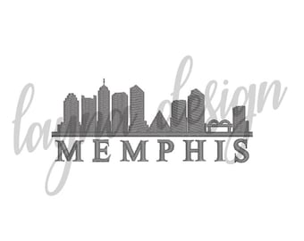 4 Sizes Memphis Sky Line - Machine Embroidery Design File / Digital File