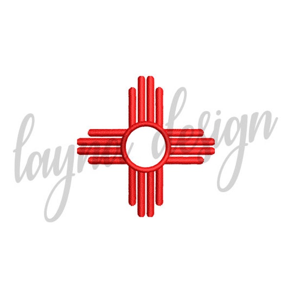 6 Sizes New Mexico Zia Symbol - Machine Embroidery Design File