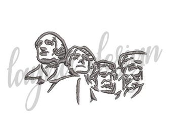 5 Sizes Mount Rushmore Design - Machine Embroidery Design File / Digital File