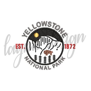 4 Sizes Yellowstone National Park Design - Machine Embroidery Design File