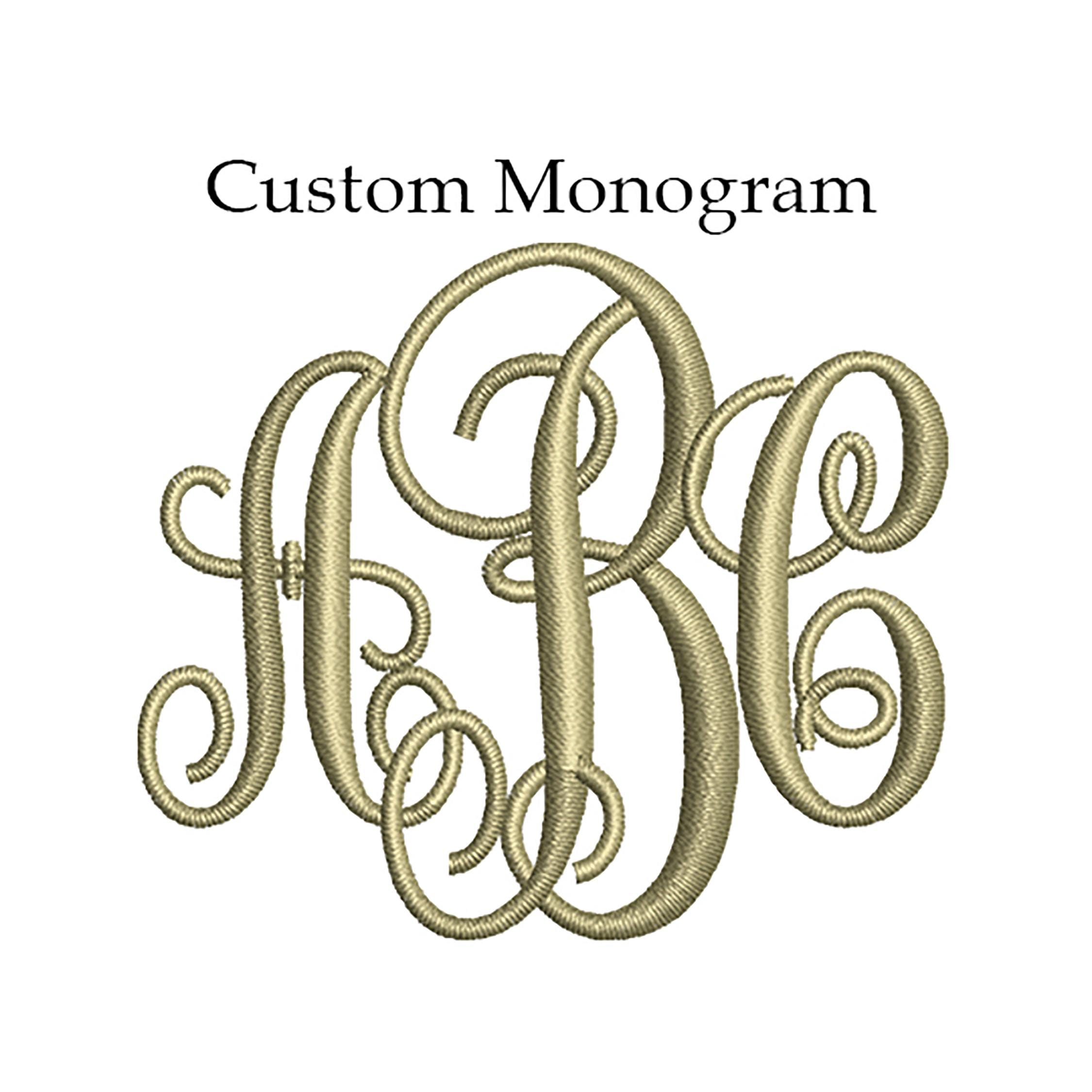 Custom Monogram 3 Letters Digitizing Machine Embroidery Design File