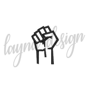 5 Sizes Hand Fist Sign - Machine Embroidery Design File