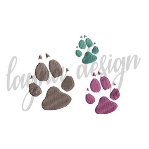 3 Sizes Wolf Paws - Machine Embroidery Design File