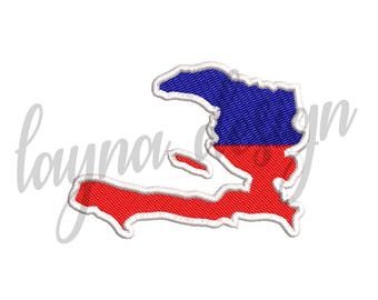 4 Sizes Haiti Civil Flag Map - Machine Embroidery Design File / Digital File