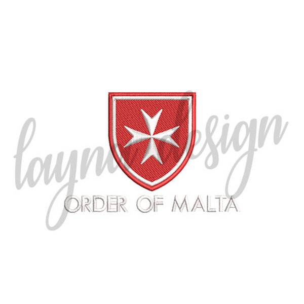 2 Sizes Order of Malta Logo - Machine Embroidery Design File