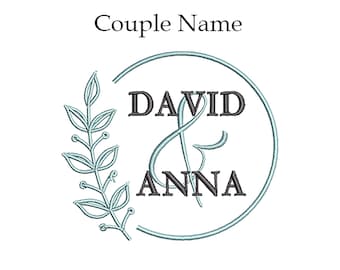 Wedding Couple Name 4&quot; Digitizing Machine Embroidery Design File