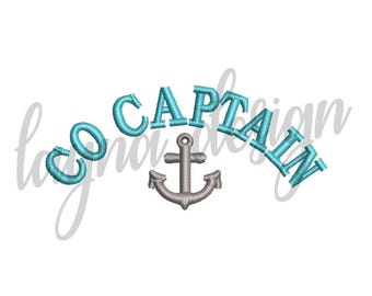 4 Sizes Co Captain Anchor Design - Machine Embroidery Design File / Digital File
