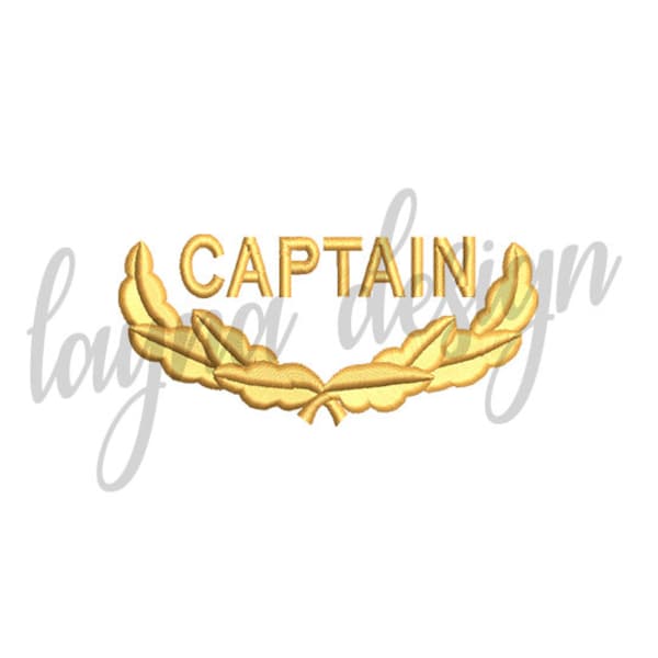 3 Sizes Captain with Oak Leaf - Machine Embroidery Design File