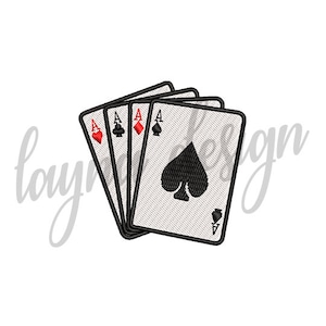 4 carte da poker Assi - File di progettazione ricamo macchina
