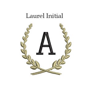 Laurel Wreath Custom Initial Custom Name Digitizing Machine Embroidery Design File