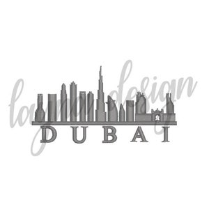 4 Sizes Dubai Sky Line - Machine Embroidery Design File