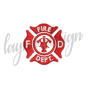 4 Sizes Fire DEPT. Logo - Machine Embroidery Design File